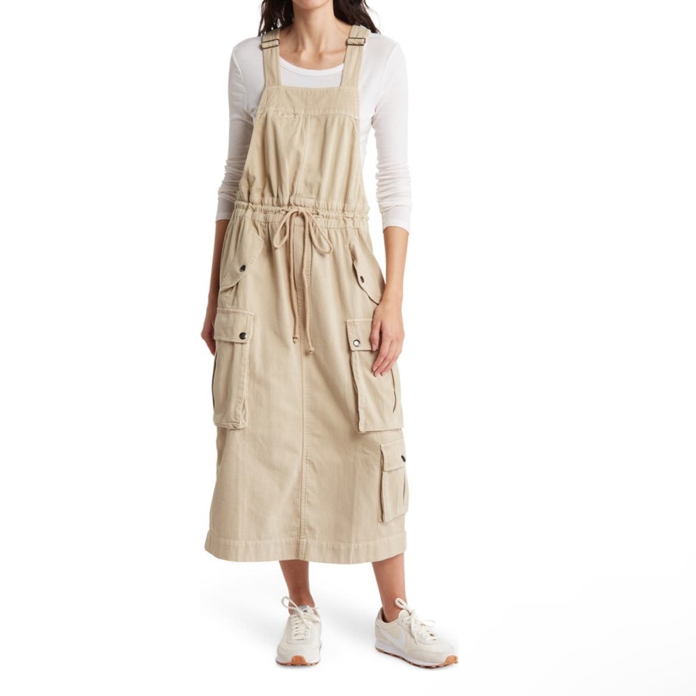 Free People Tan Beige Cargo Skirtall Size X-Small Runs Large - Reemoly